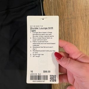 Brand new with tags on lululemon Wunder Lounge SHR Tight leggings